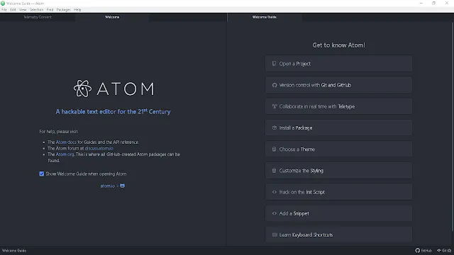 تحميل برنامج تحرر نصوص البرمجة وشفرة المصدر Atom للويندوز