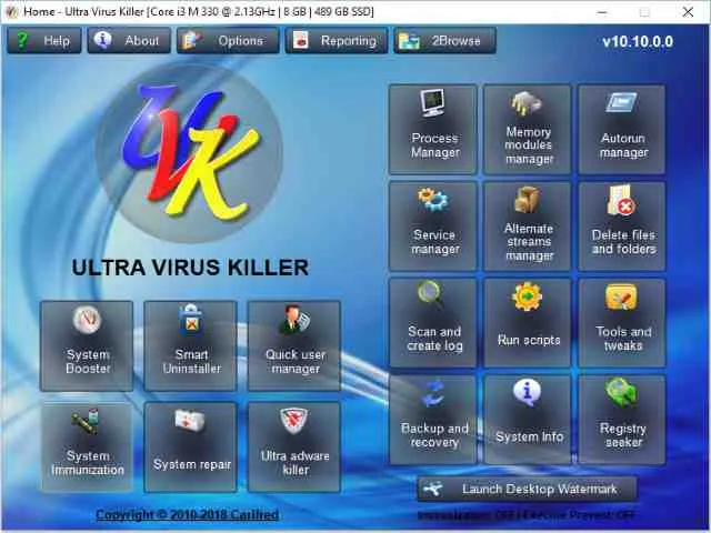 تحميل برنامج التصدي للفيروسات وإصلاح النظام والحماية من البرامج الضارة UVK Ultra Virus Killer مجانا