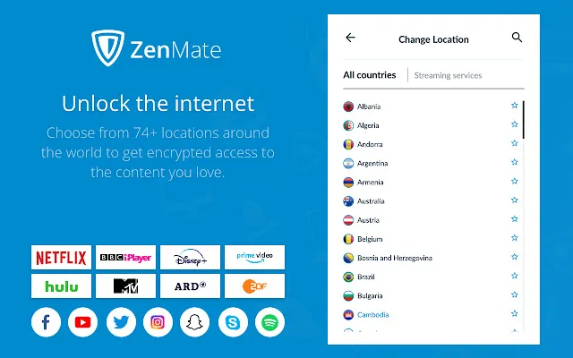 تحميل برنامج الفي بي ان لحماية خصوصية التصفح وفك حجب مواقع الويب "ZenMate VPN"  للويندوز
